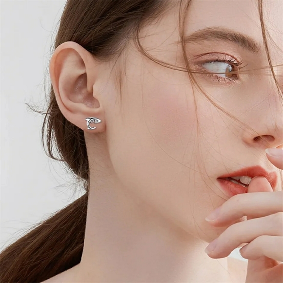 Shark Lovers Earrings Womens Ocean Life Jewelry SP Post Save Sharks Great White - Picture 4 of 6